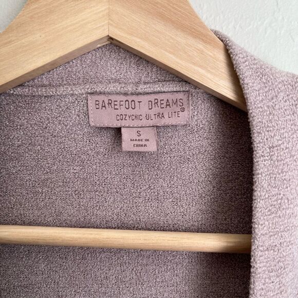 Barefoot Dreams Cozy Chic Ultra Light Back Tie Cardigan Dusty Rose Size Small - Picture 6 of 7